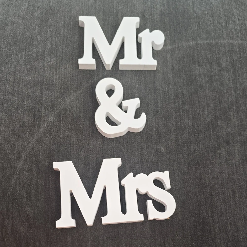 Elegant White Mr & Mrs Sign for Weddings